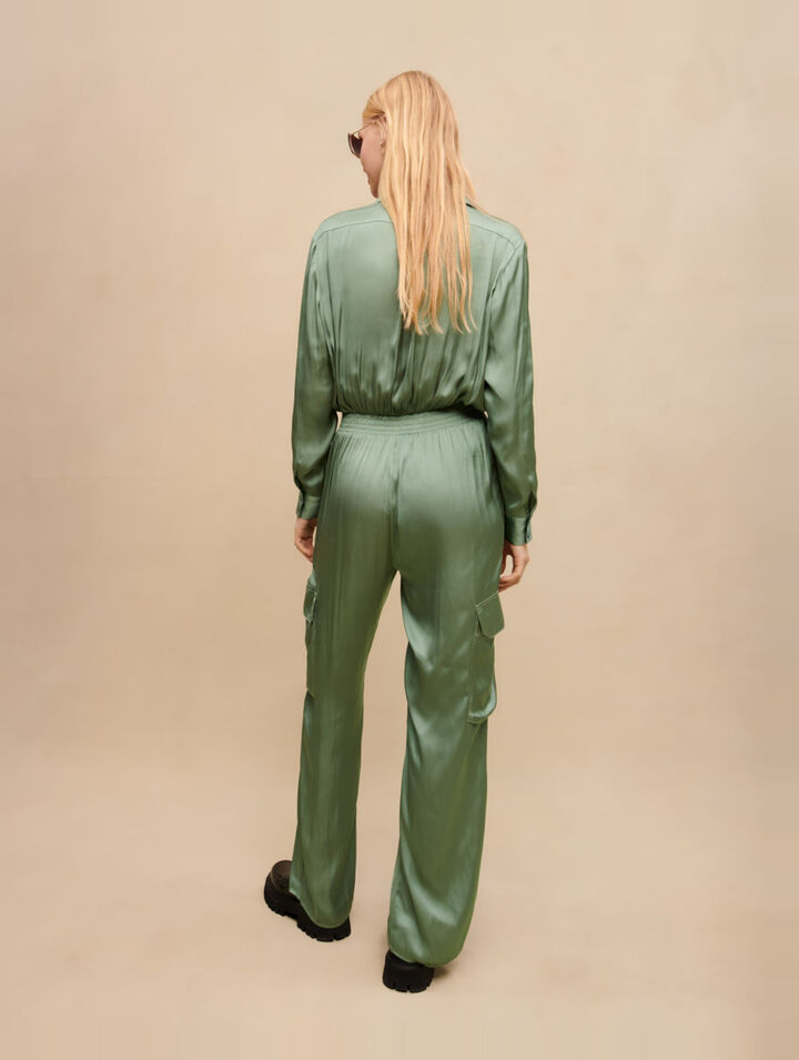 Tuta pantalone in raso