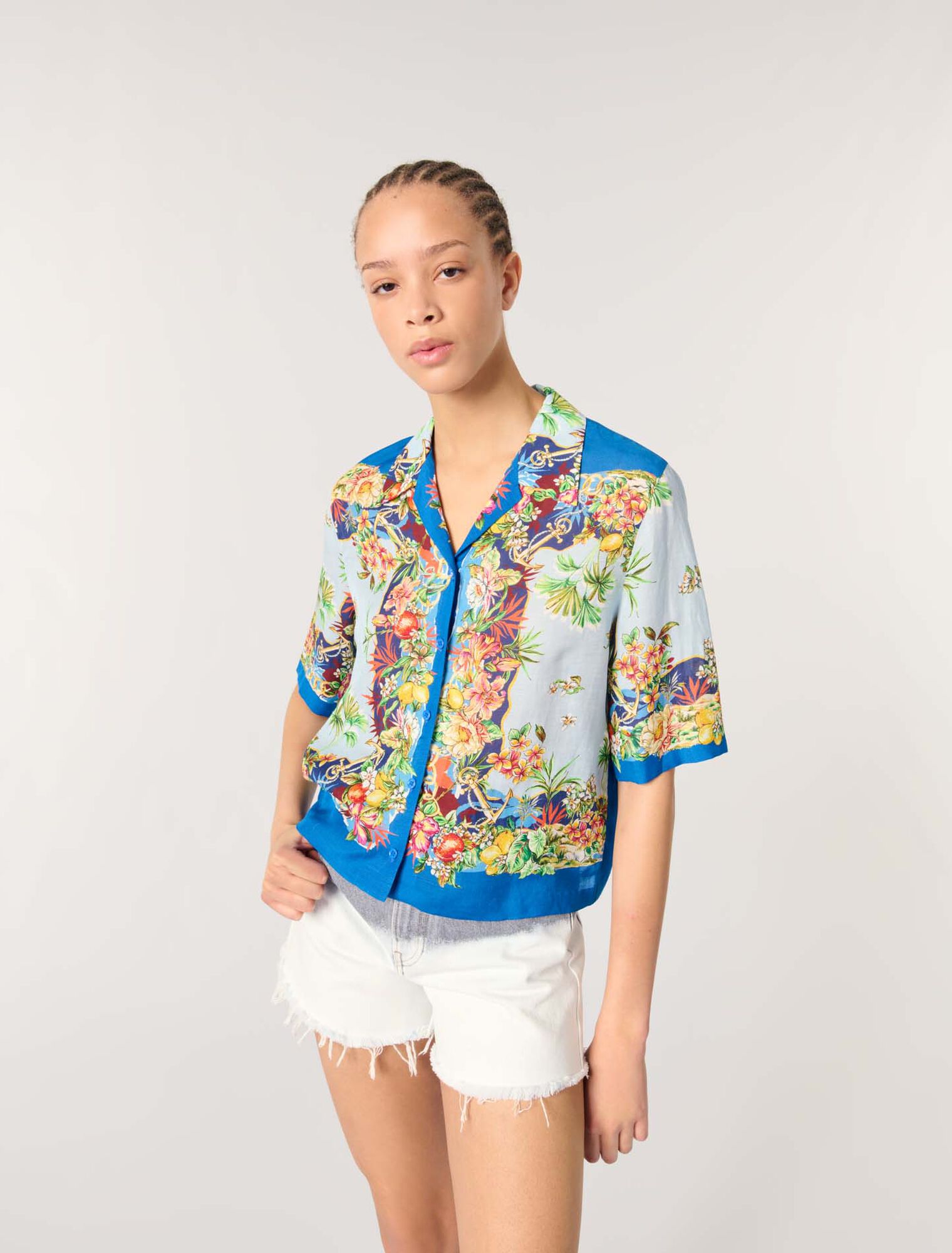 Camicia corta con stampa