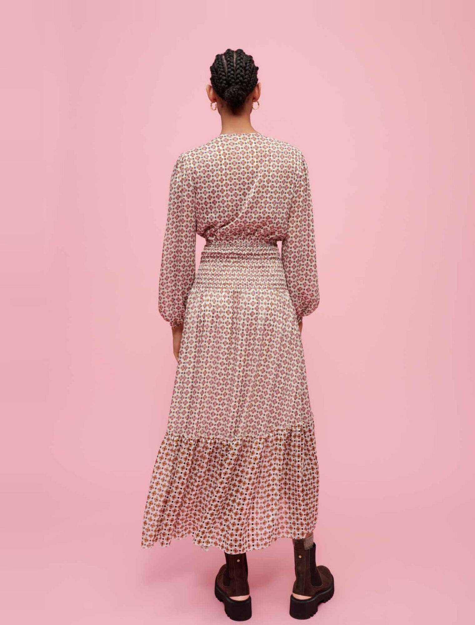 Abito in chiffon stampato