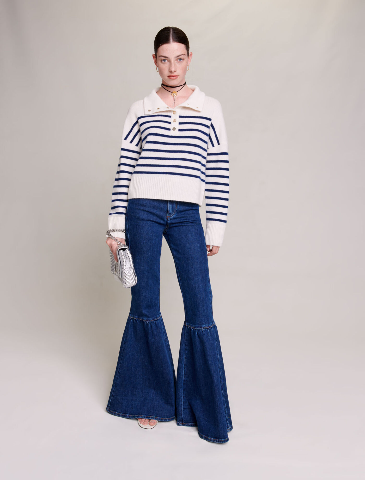 Maglione a righe in cachemire
