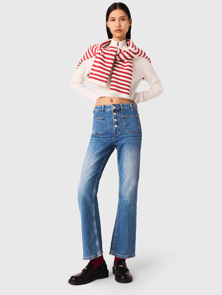 Jeans in denim con tasche