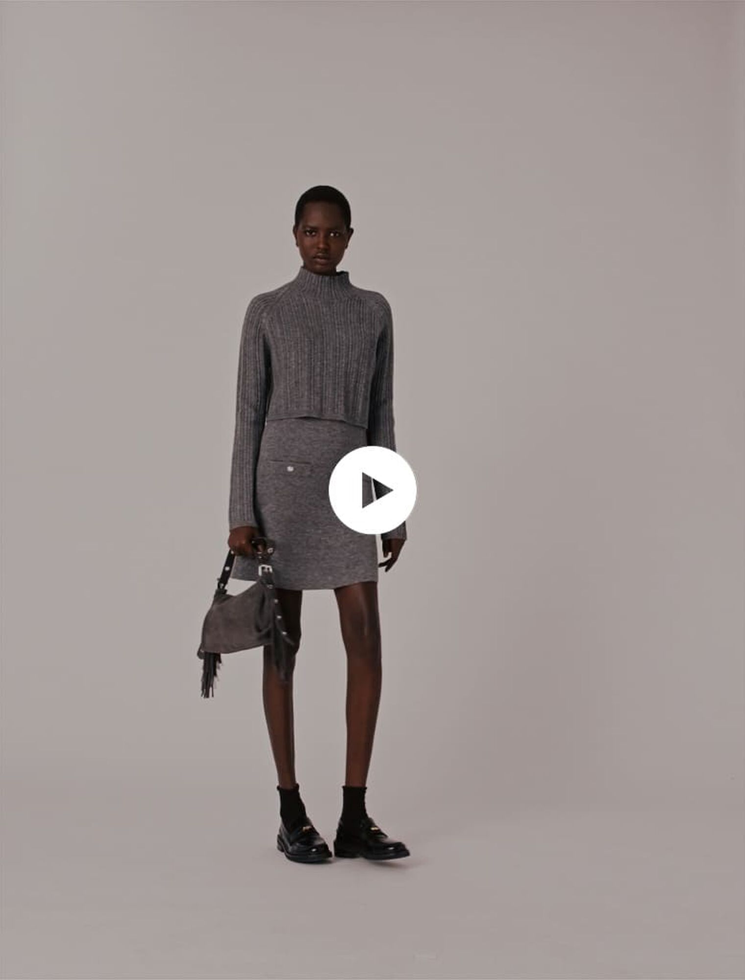 Abito in maglia con pull removibile