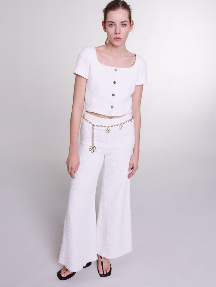 Pantaloni larghi in tweed