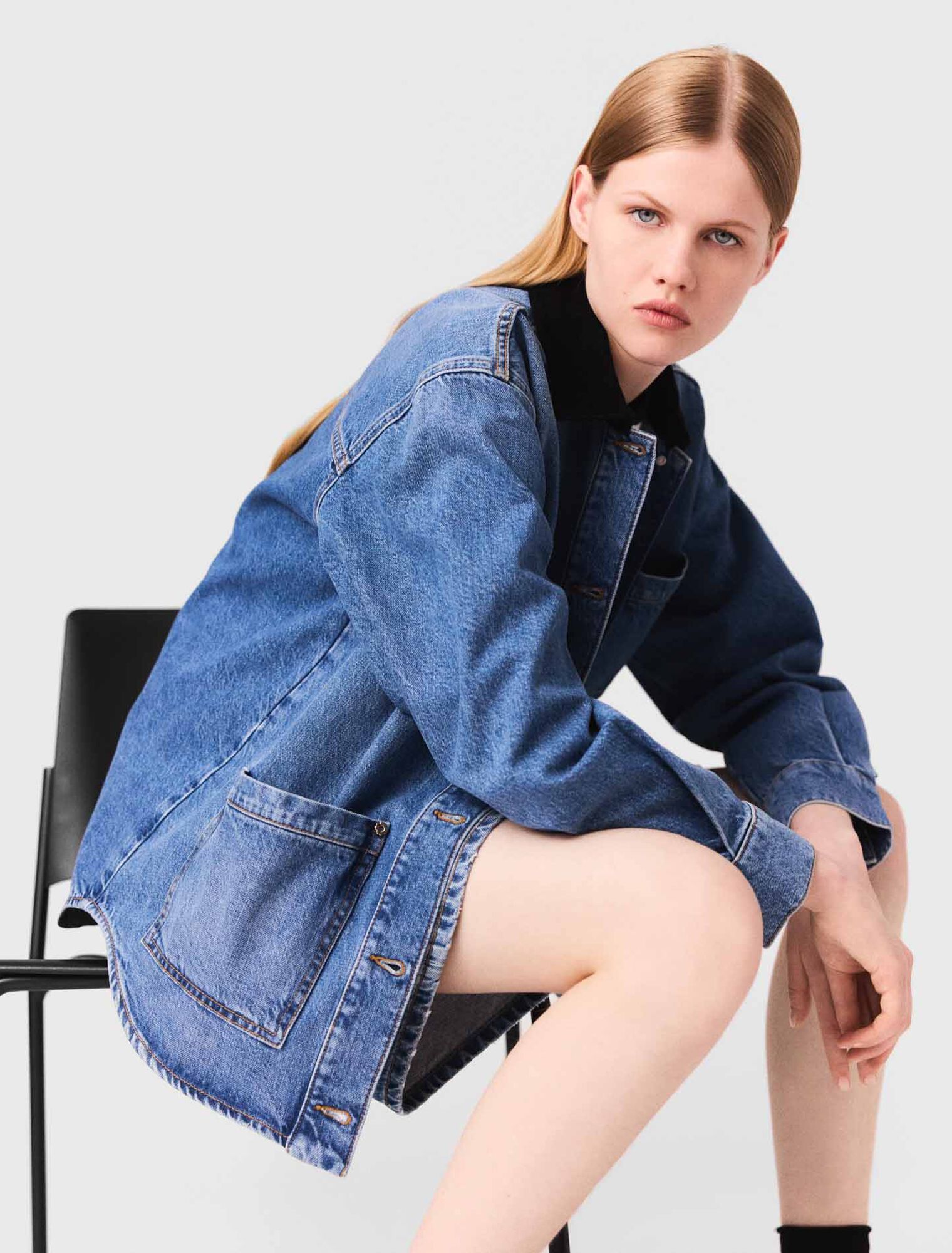 Giacca di jeans scolorita