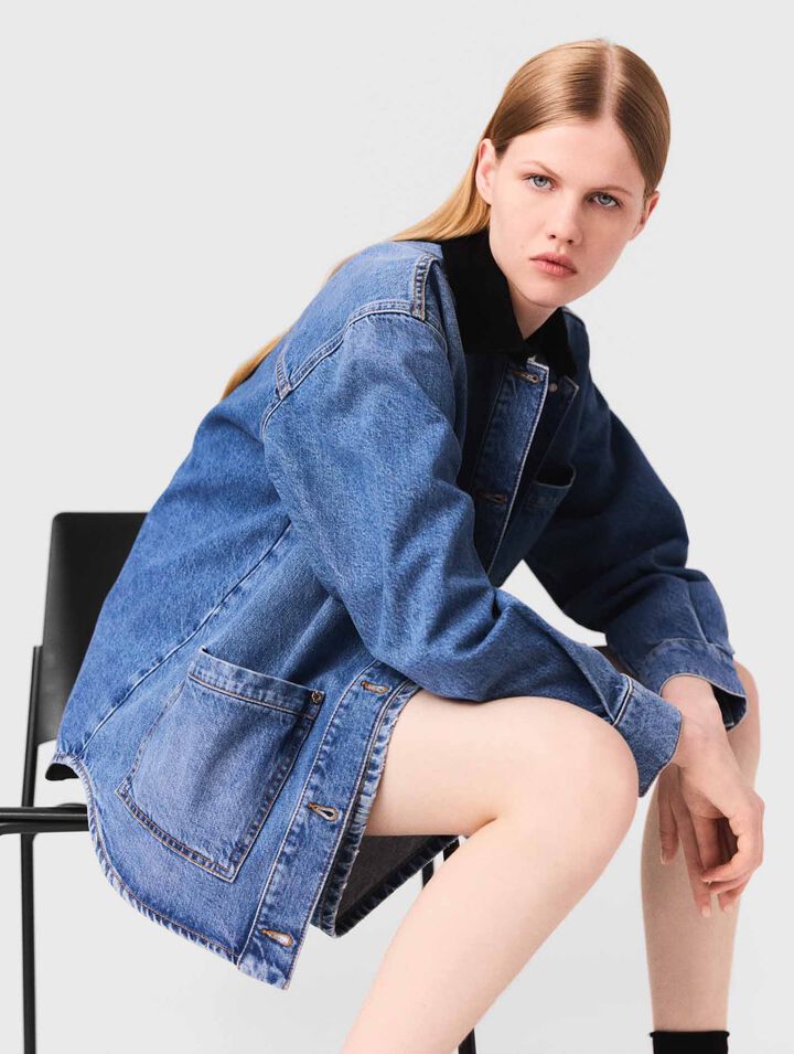 Giacca di jeans scolorita