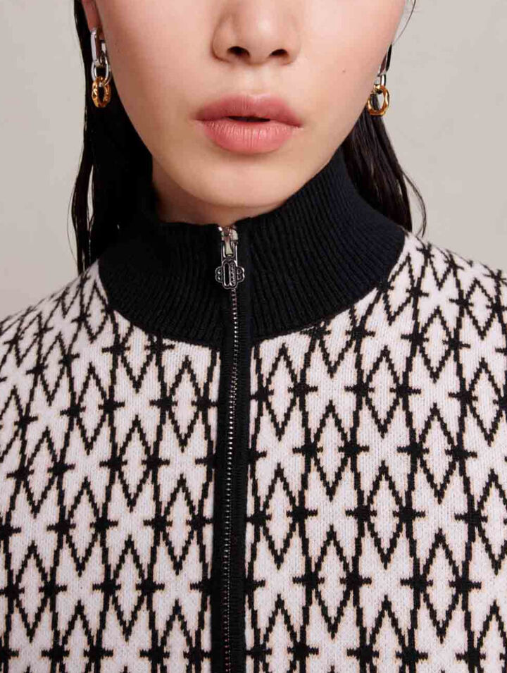 Abito corto monogramma in jacquard