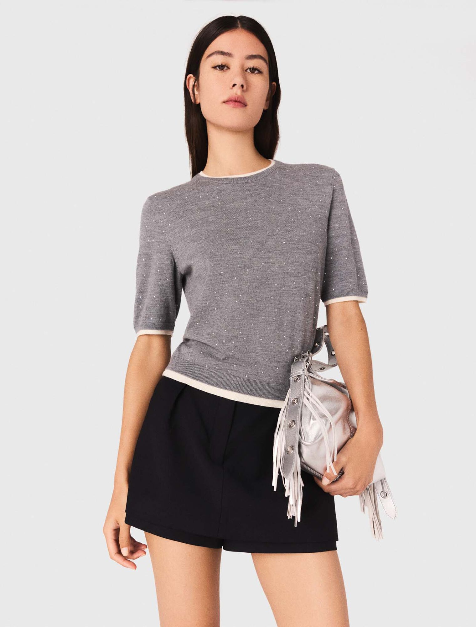 Maglione 100% lana maniche corte