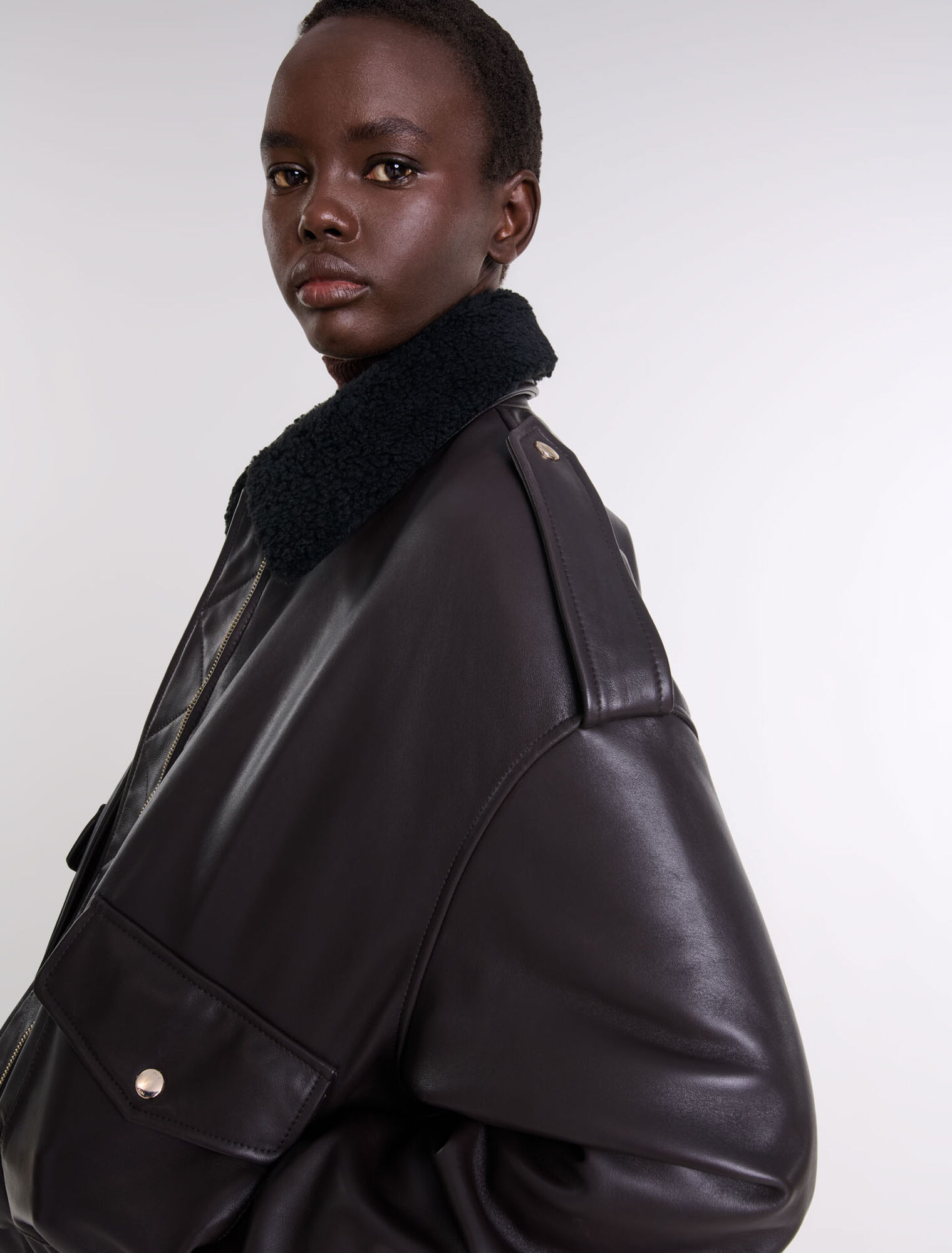 Giacca oversize di pelle