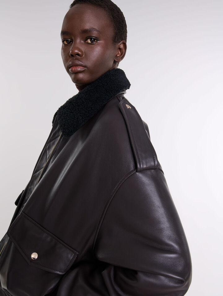 Giacca oversize di pelle