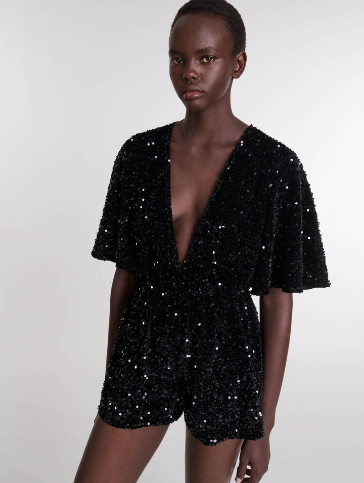 Tutina in velluto e paillettes
