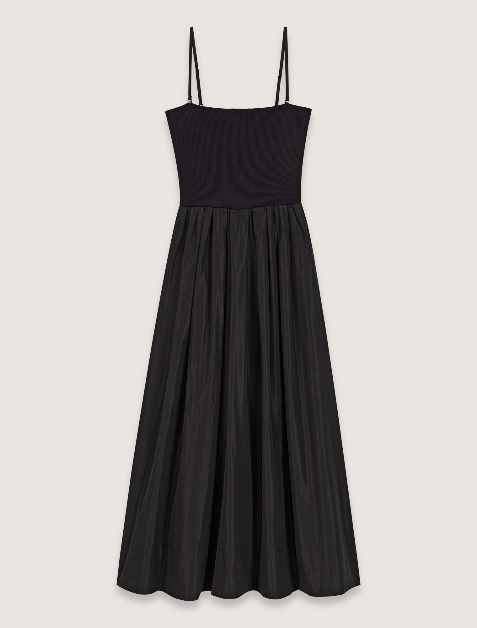 Abito bustier in maglia e taffetà