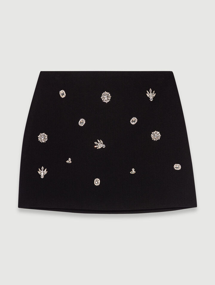 Pantaloncini trompe l'oeil con strass