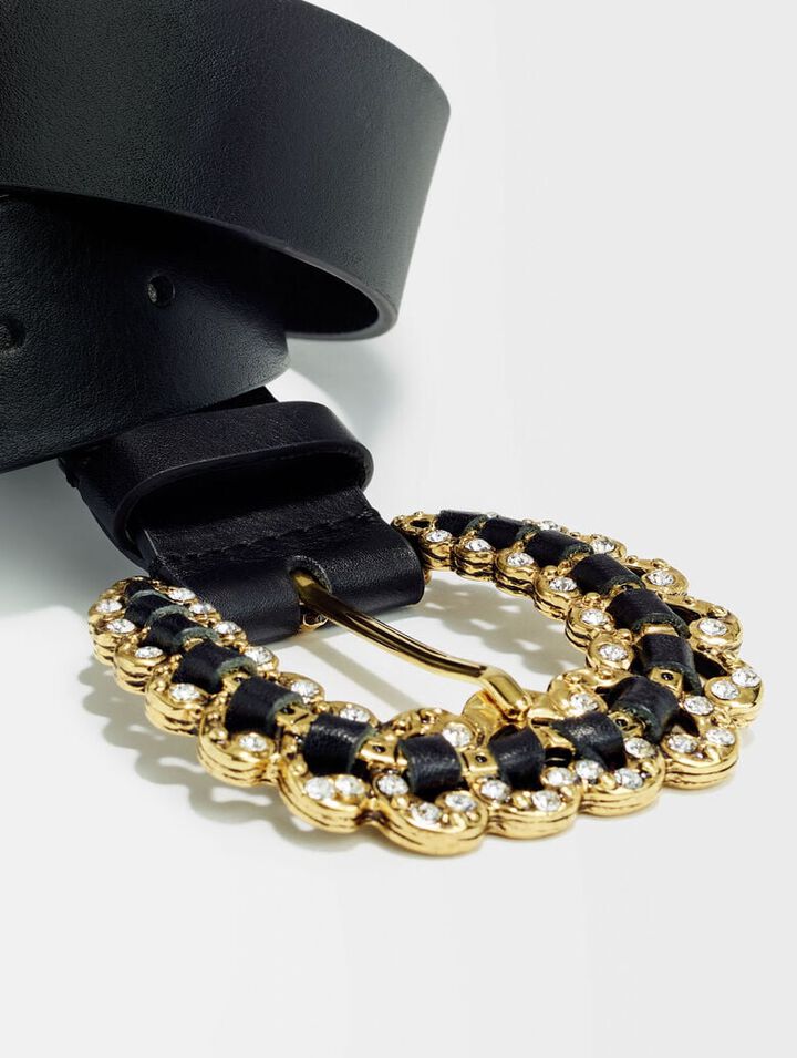 Cintura con fibbia in strass