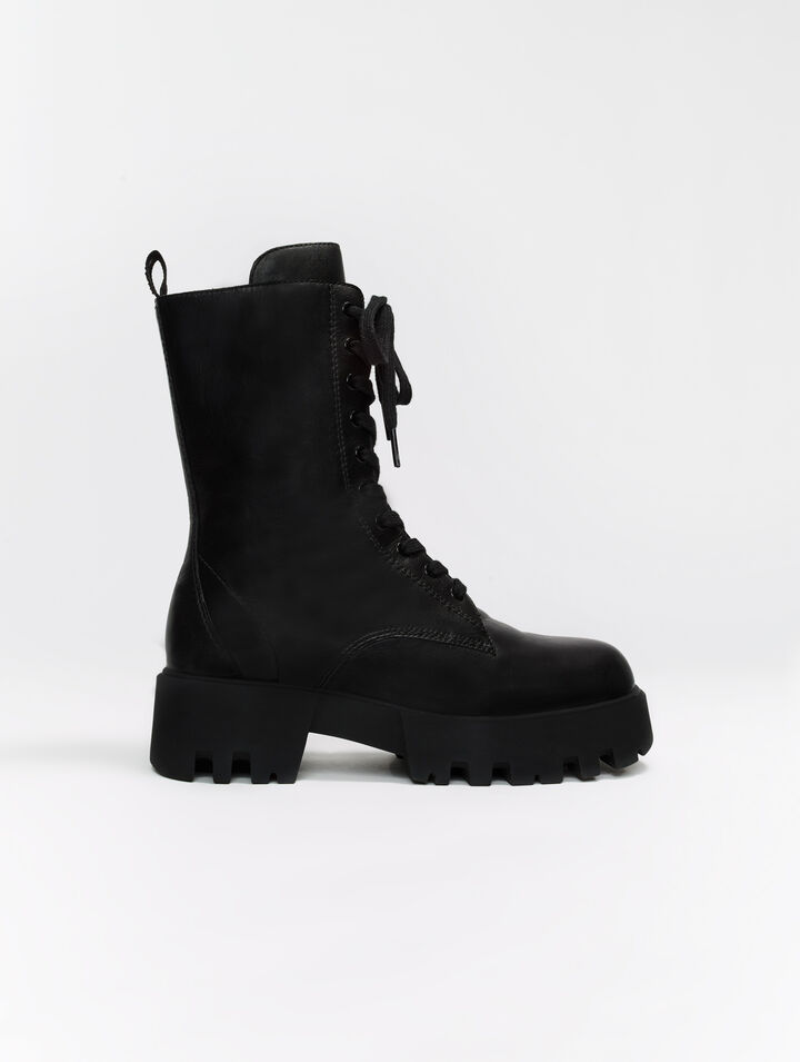 Stivaletto in pelle liscia