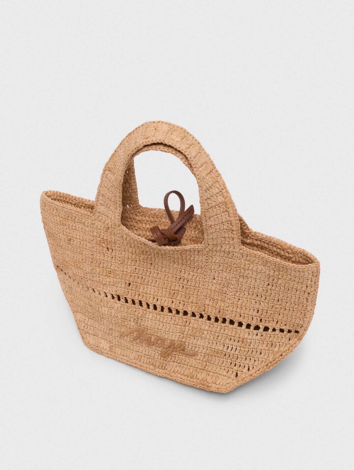 Mini shopping bag in rafia naturale