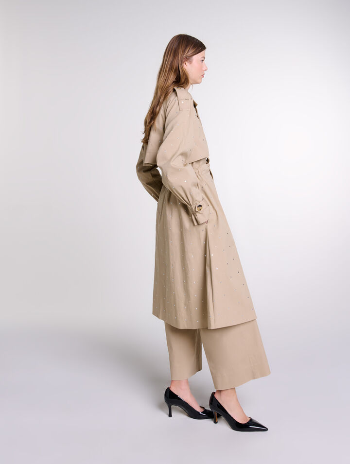 Trench borchiato vita elastica