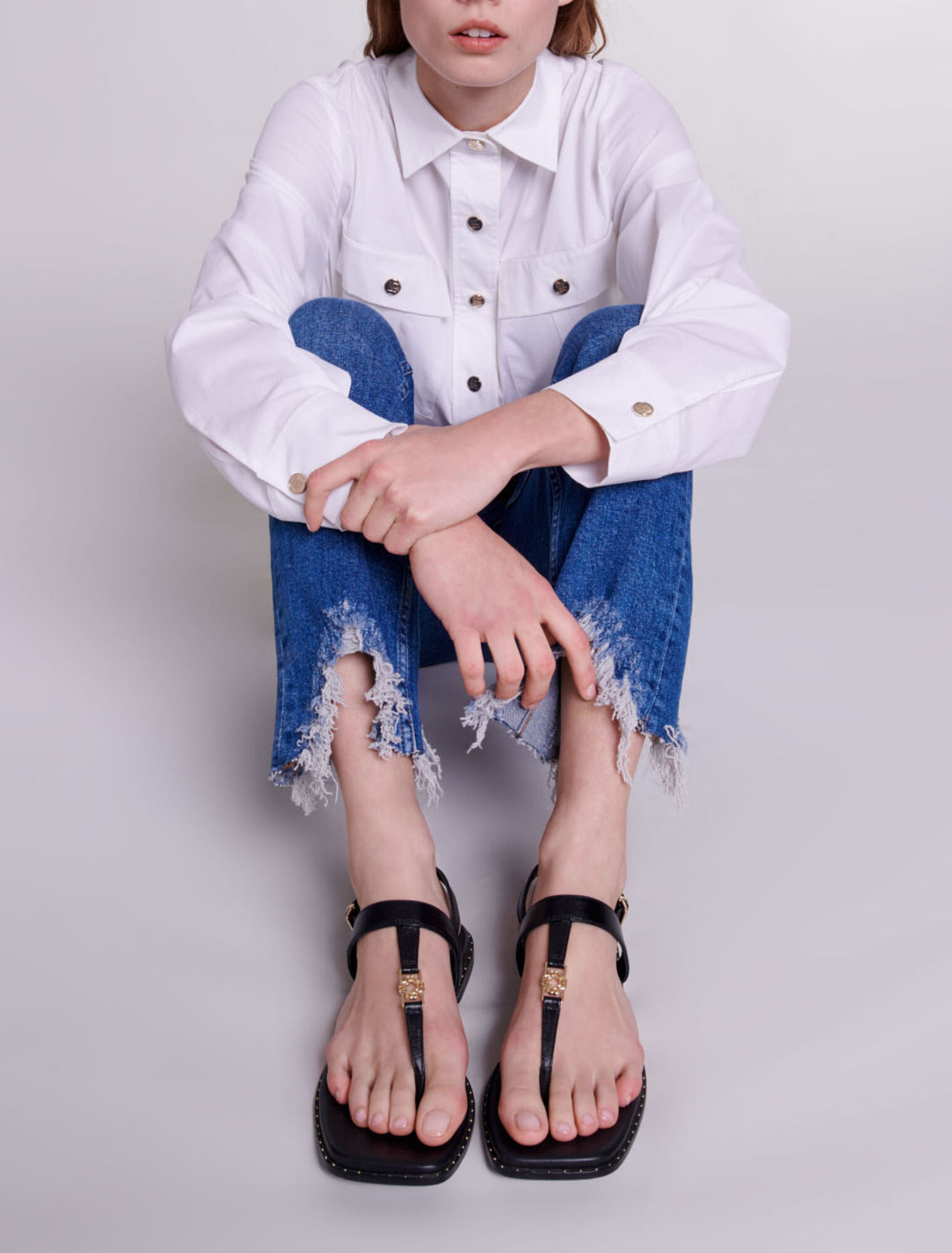 Jeans skinny strappati