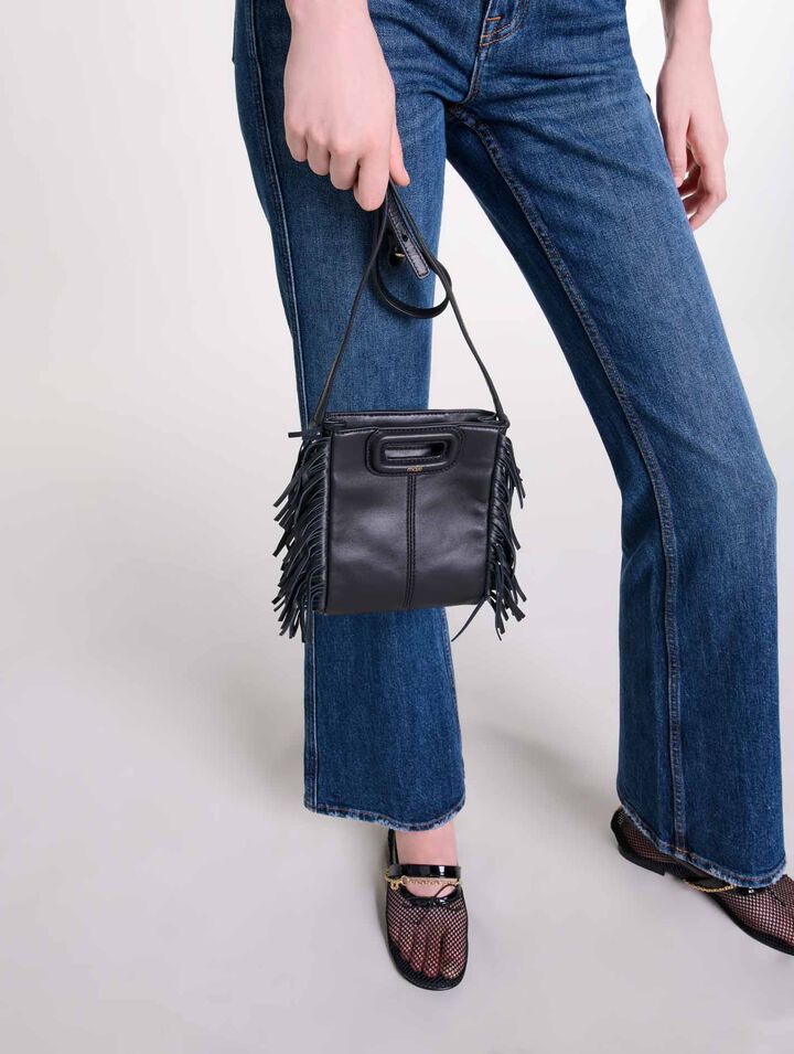 Borsa M in pelle con borchie