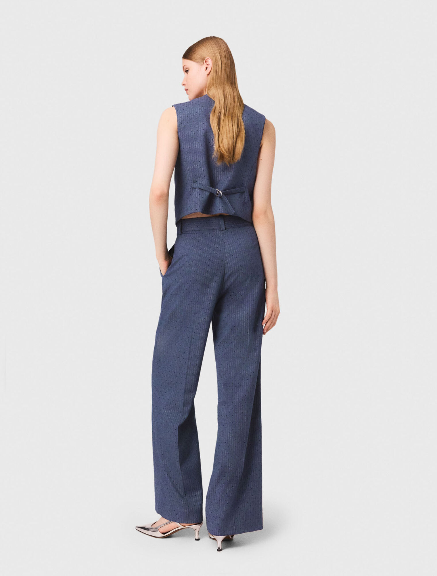 Pantaloni da tailleur con strass