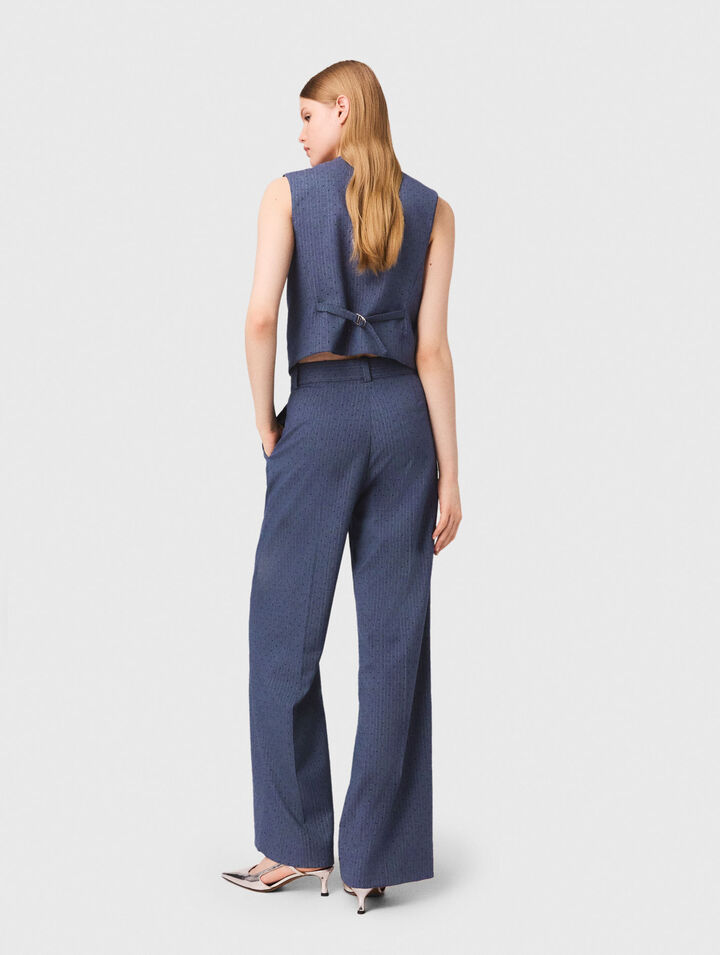 Pantaloni da tailleur con strass