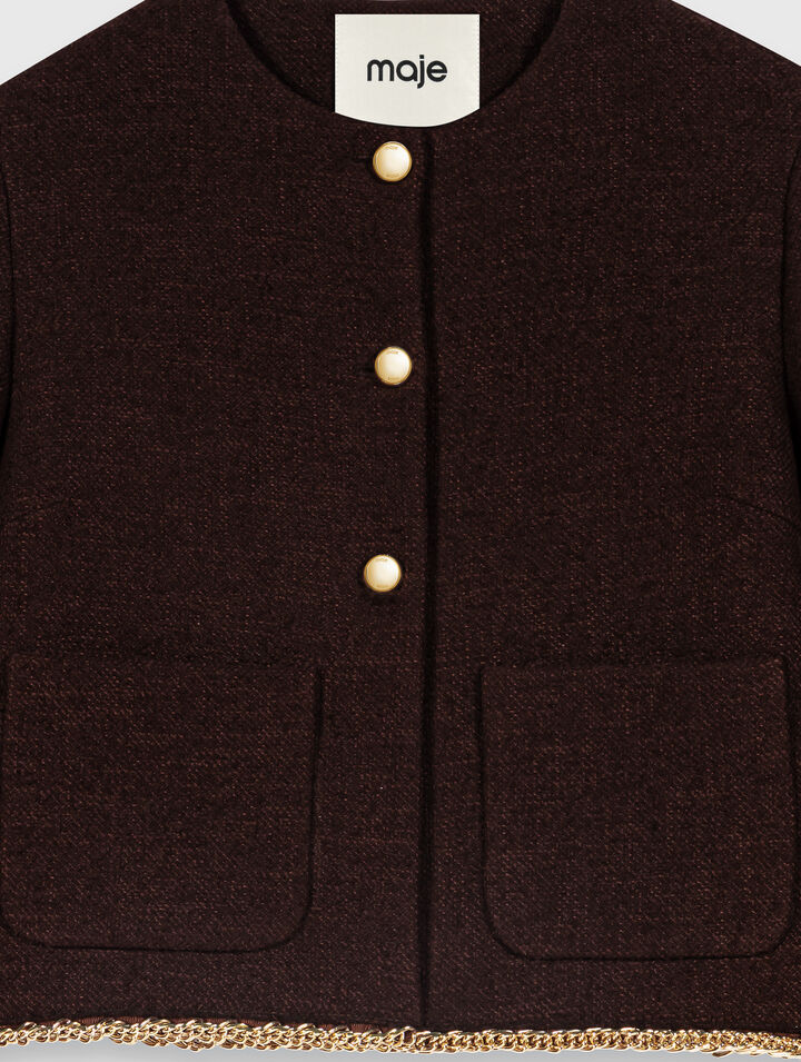 Giacca in tweed con profilo catena