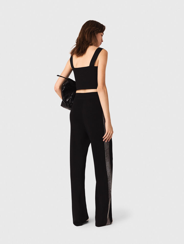 Top crop in maglia con spalline