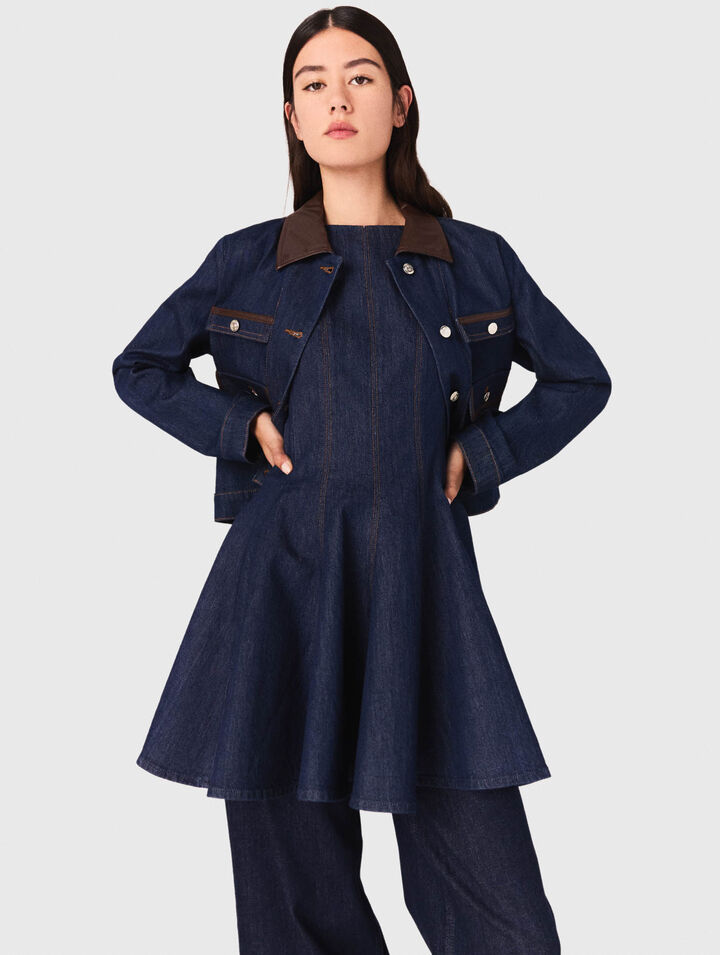 Giacca in denim con colletto finto