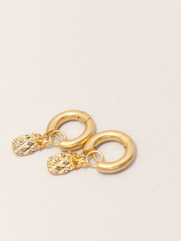 Mini-orecchini cerchi ananas strass
