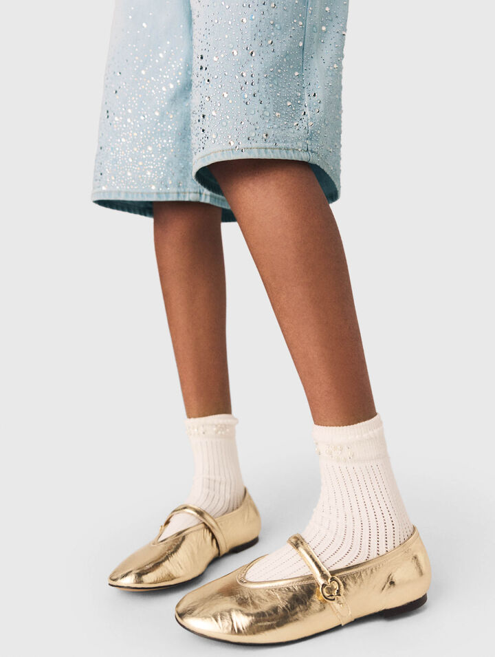 Ballerine in pelle metallizzata