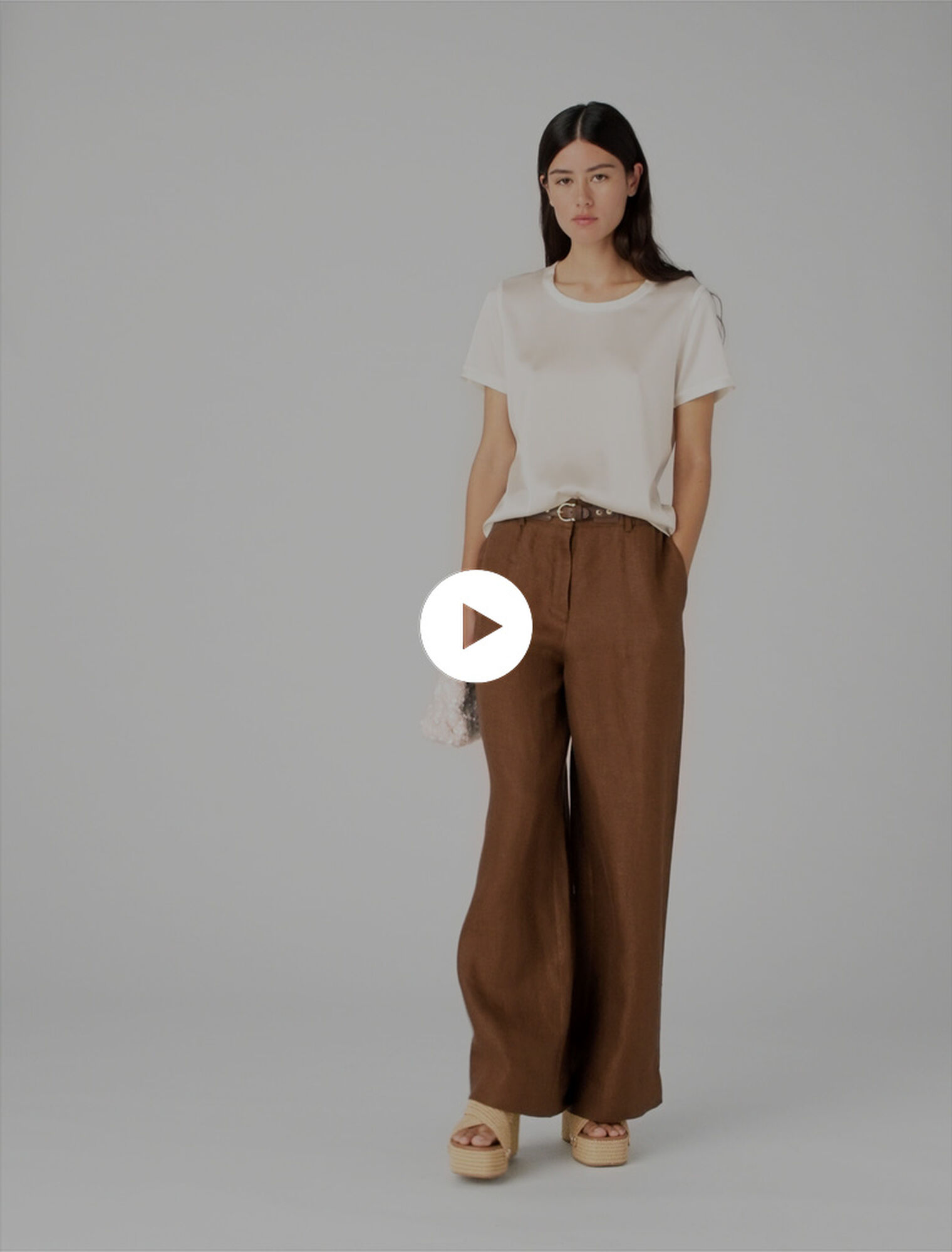 Top a maniche corte in seta