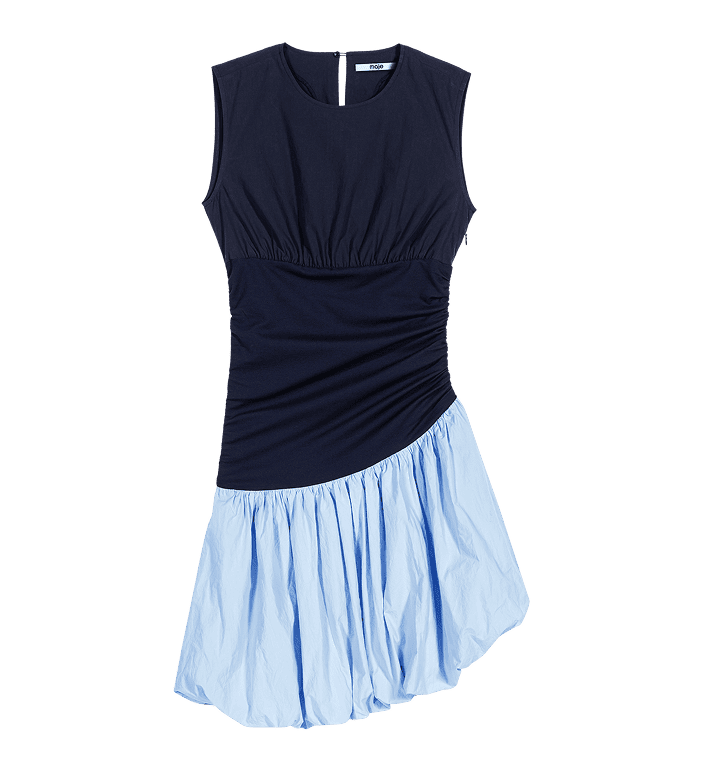 Abito bimateriale jersey e cotone