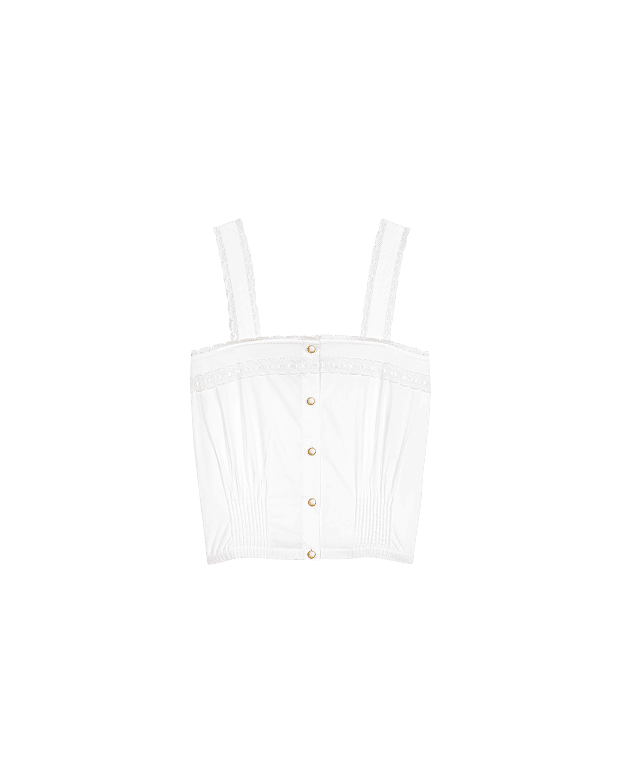 Crop top con bordi in pizzo