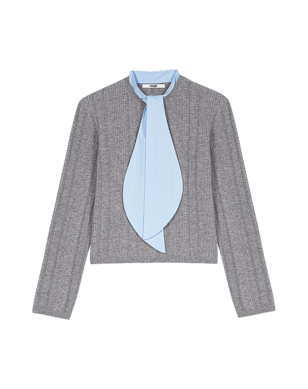 Pull collo rimovibile in popeline