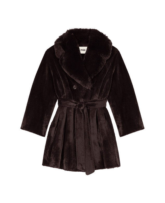 Cappotto midi in pelliccia sintetica