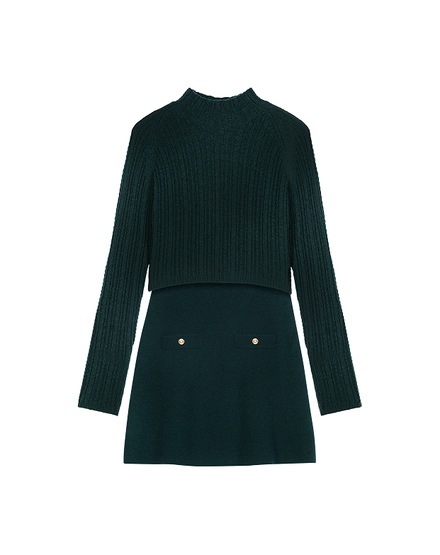 Abito in maglia con maglione removibile