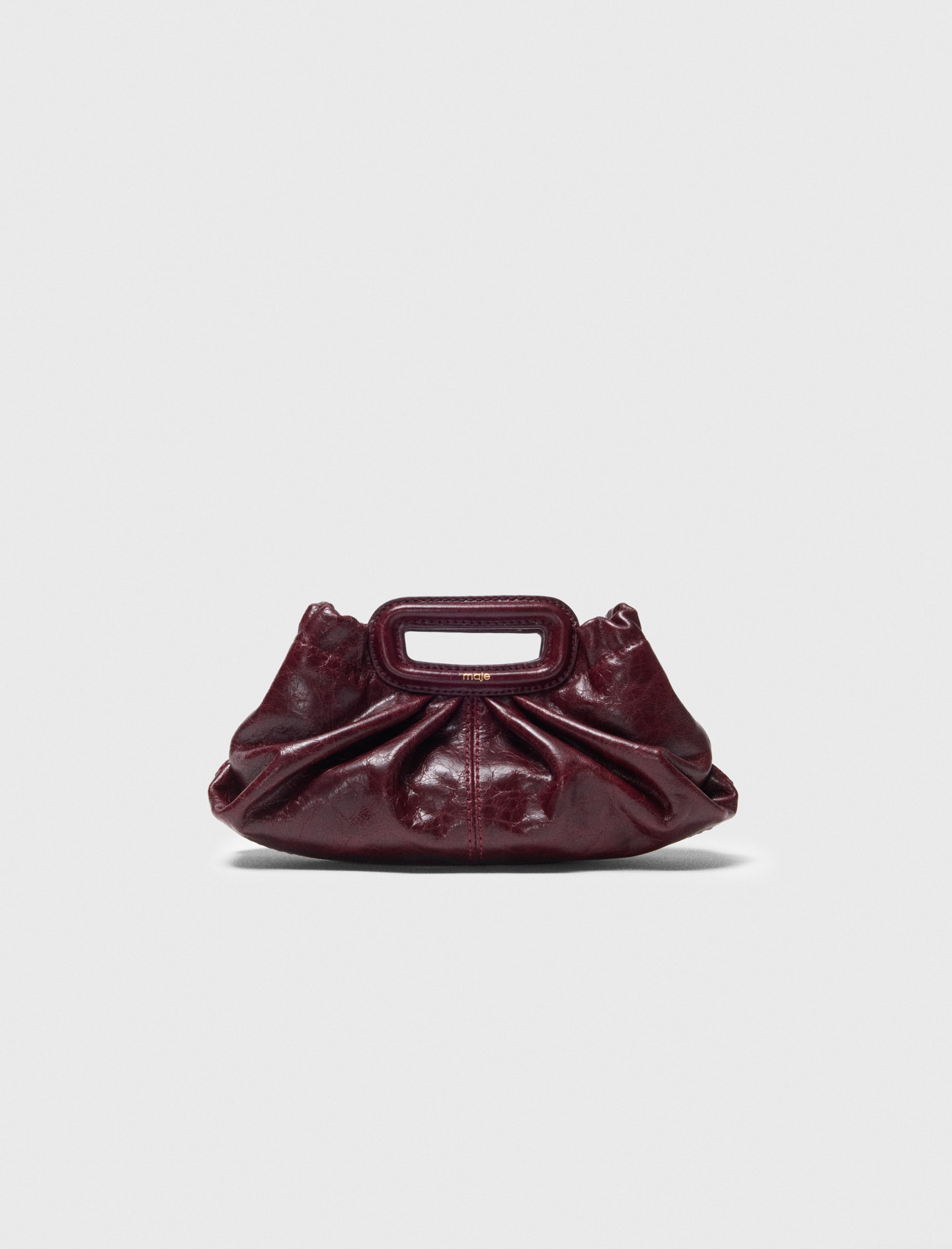 Sac Milpli mini en cuir craquelé bordeaux