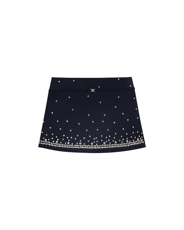 Shorts trompe-l’œil con strass