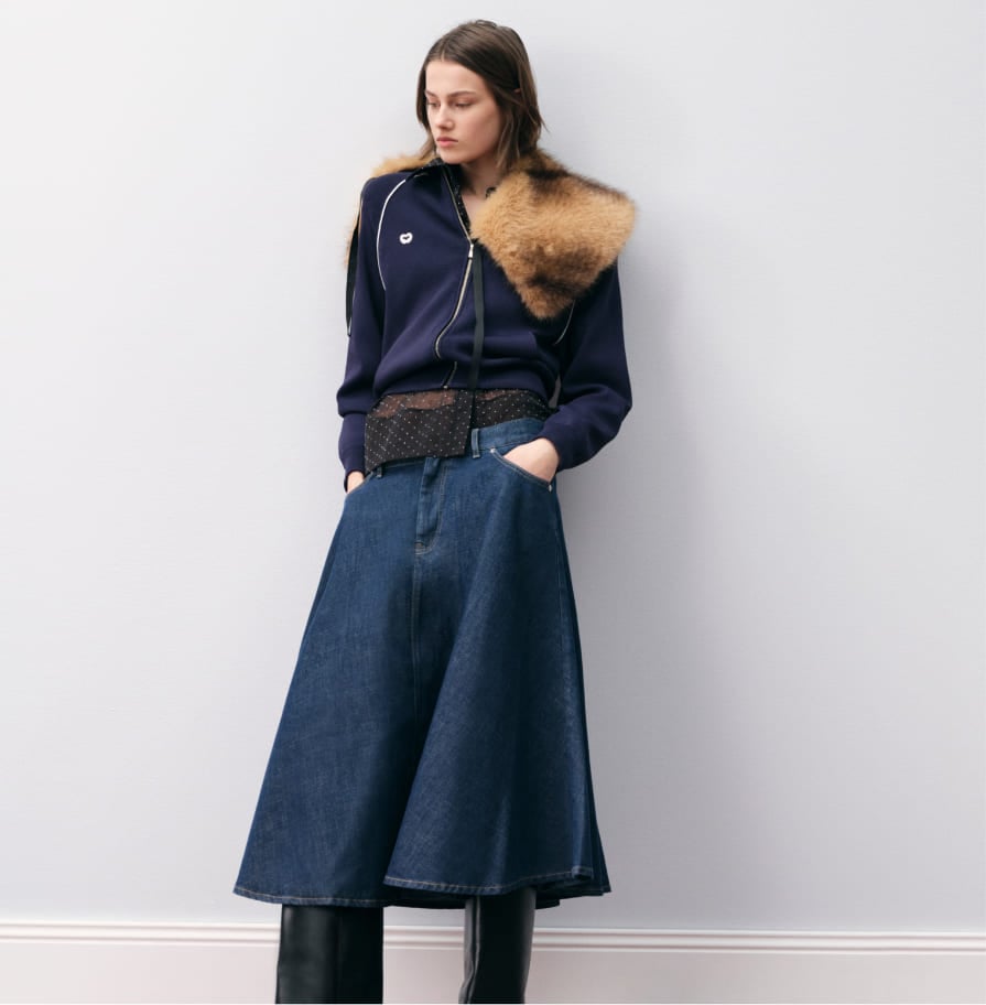 Selezione di gonne Maje: Gonna midi svasata in denim