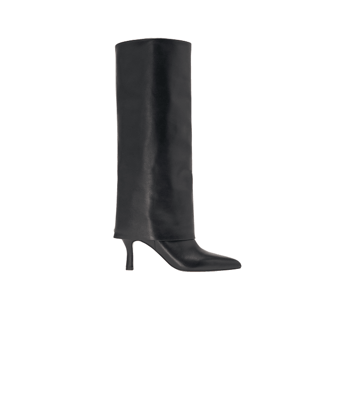 Robe courte patineuse à col montant