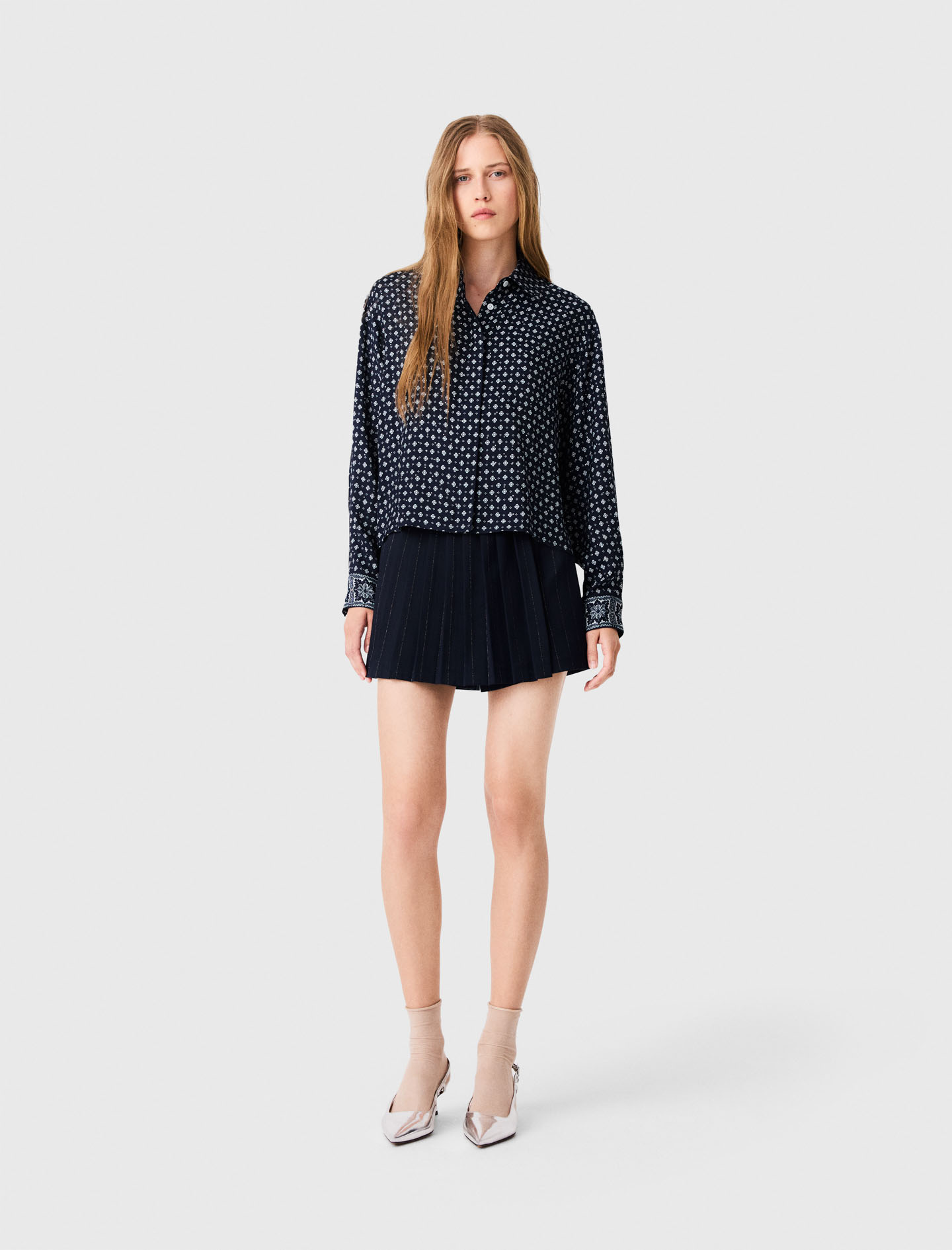 Camicia Con Stampa E Strass - Marine Loungewear - Taglia 40 - Maje