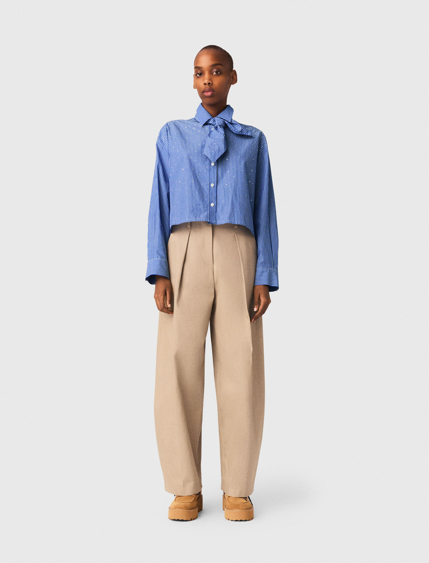 Camicia Con Fazzoletto Rimovibile - Blu - Taglia 44 - Maje