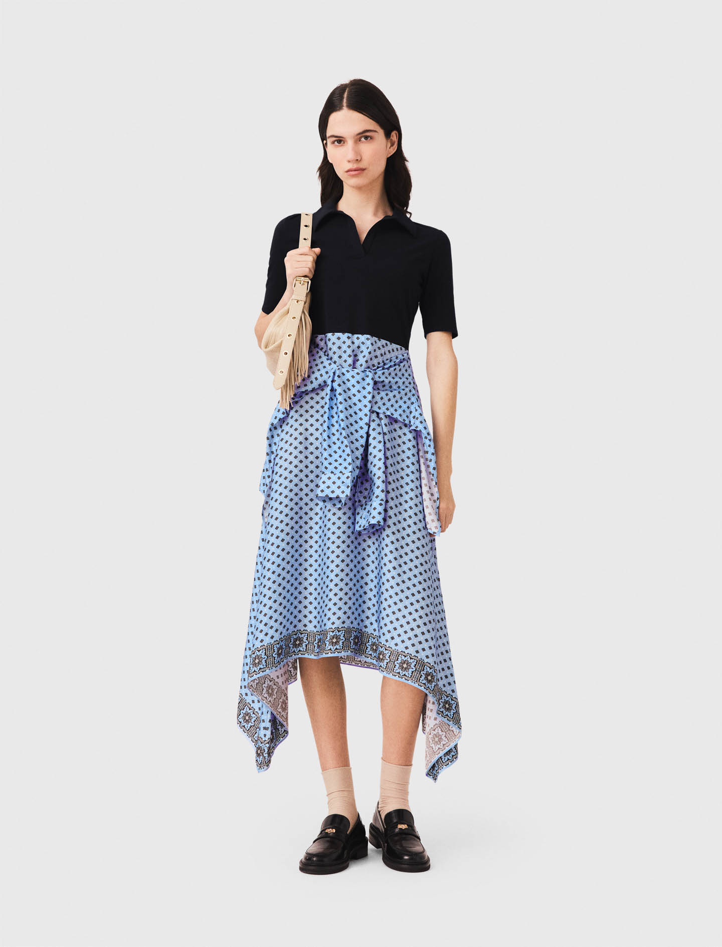 Abito Trompe-l'oeil Gonna Foulard - Bleu Clair Loungewear - Taglia 42 - Maje