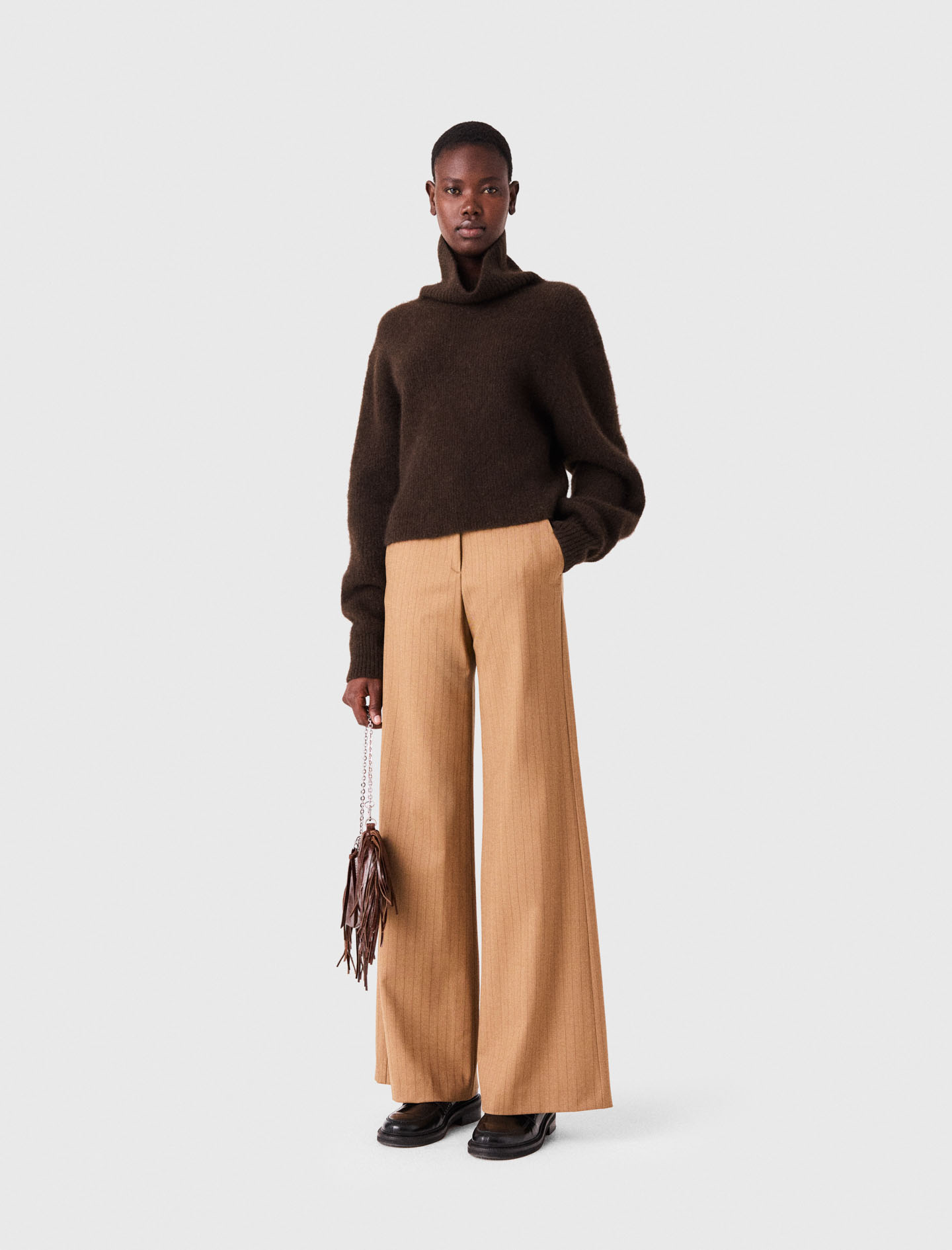 Maglione Dolcevita In Misto Yak - Marrone Scuro - Taglia 42 - Maje