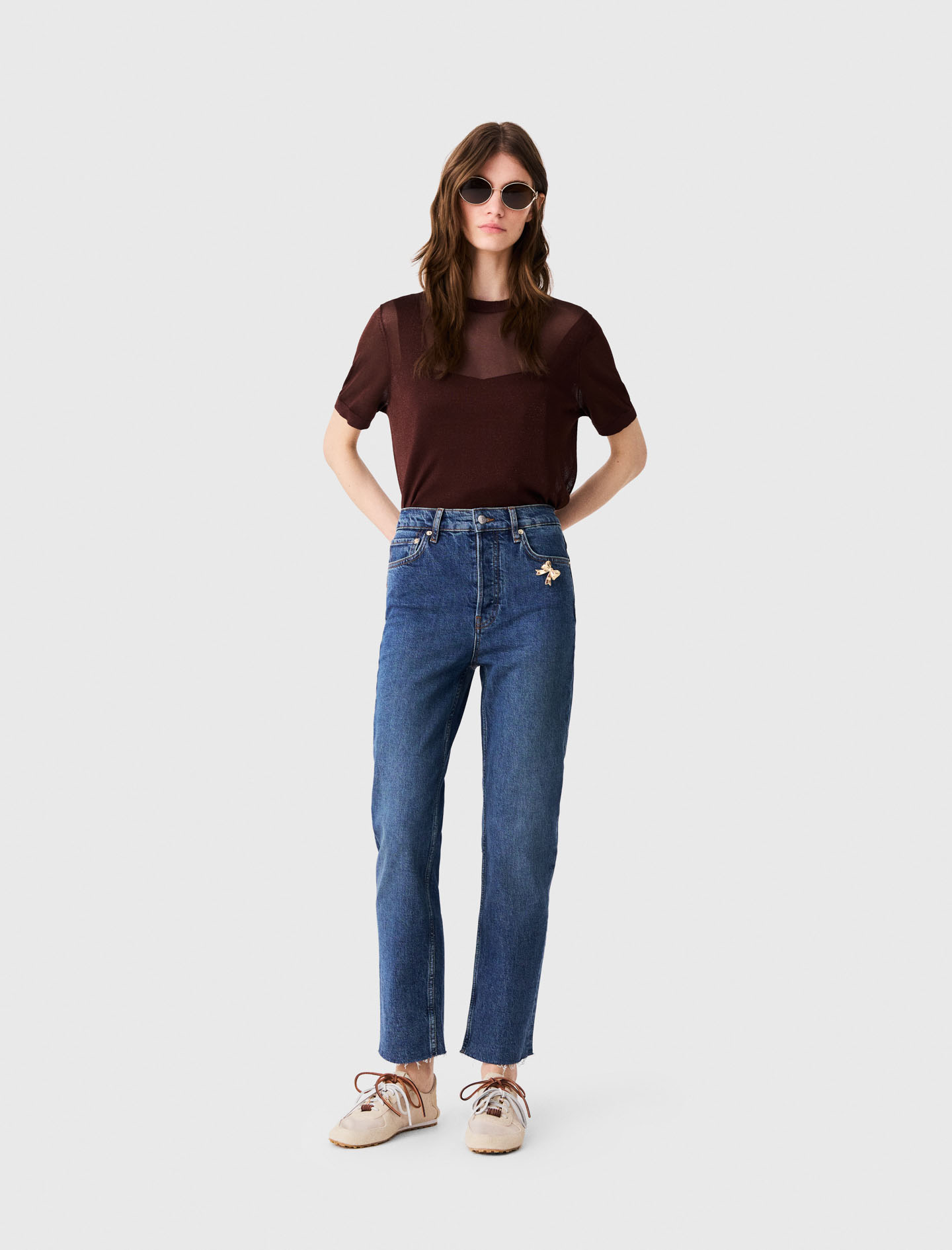 Jeans Slim Con Spilla - Blu - Taglia 40 - Maje