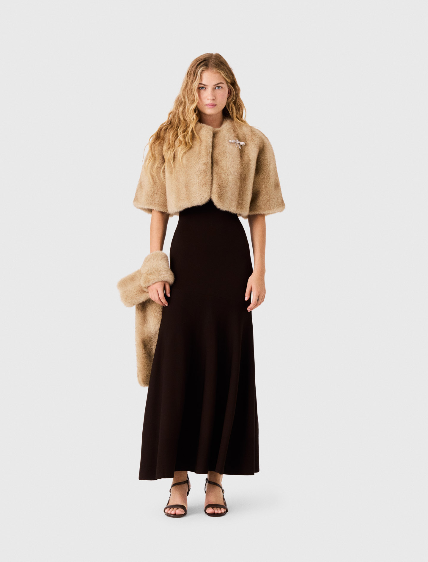 Giacca Corta In Ecopelliccia - Beige - Taglia 40 - Maje