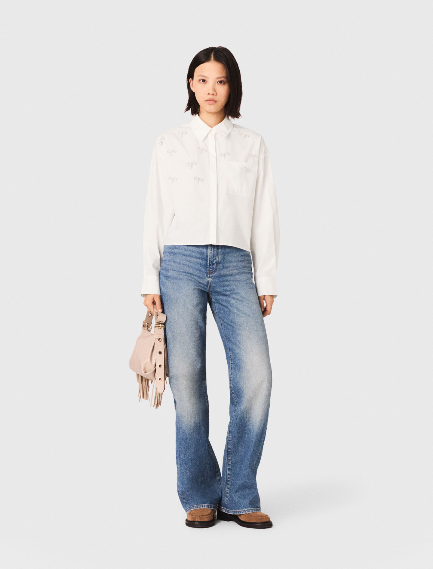 Camicia Con Dettagli Gioiello - Bianco - Taglia 44 - Maje