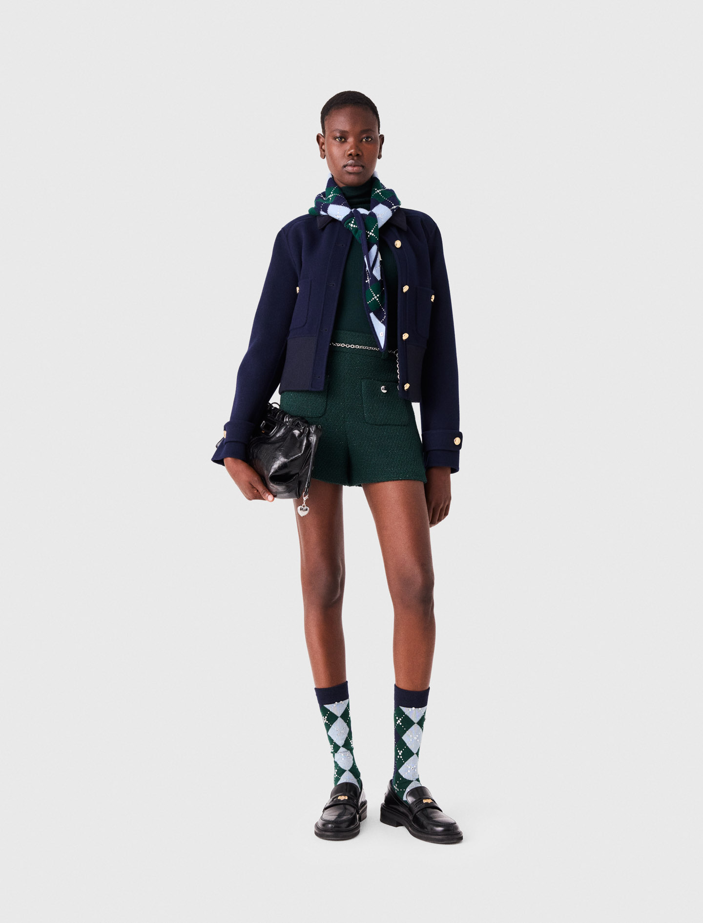 Shorts In Tweed - Verde Bottiglia - Taglia 44 - Maje