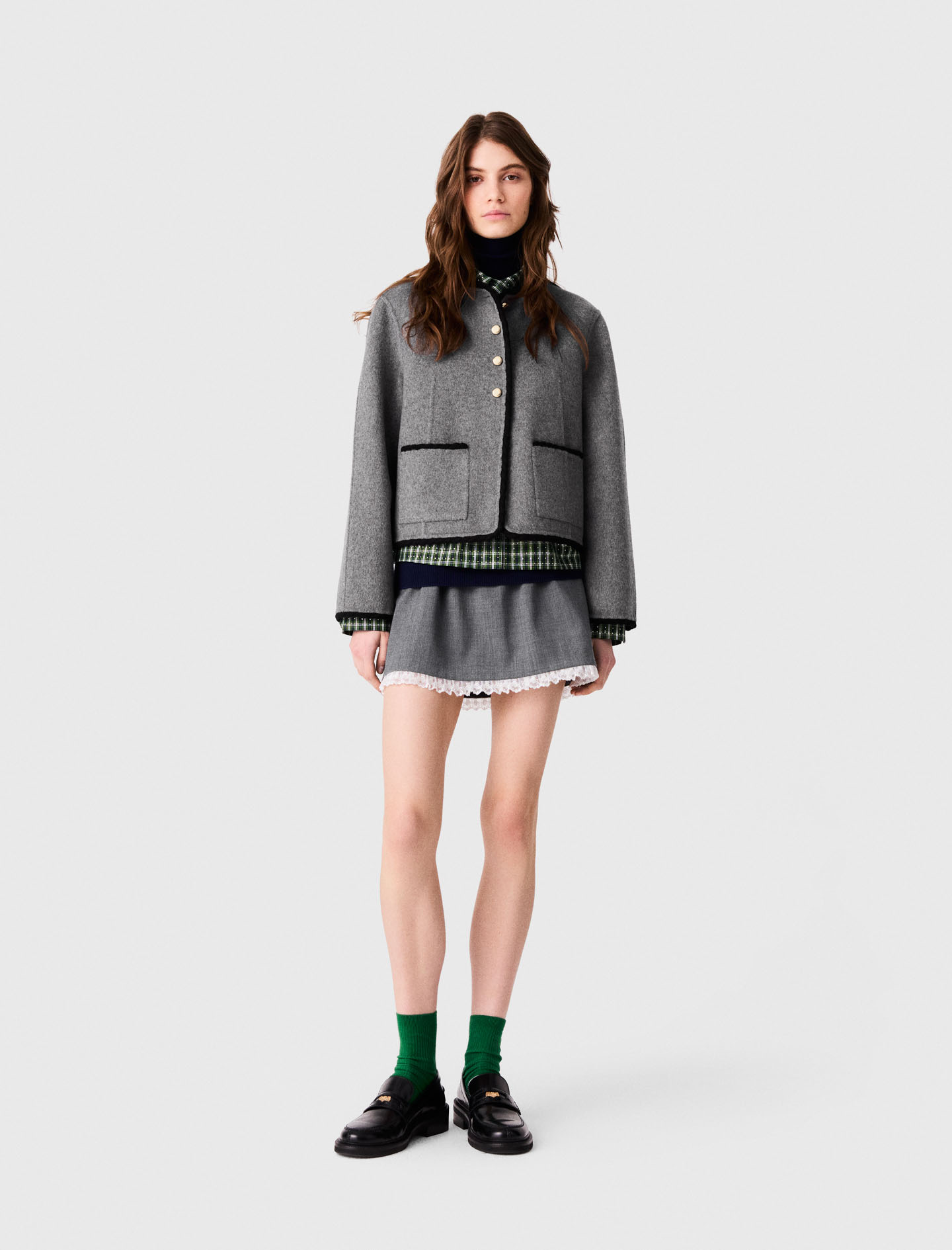 Cappotto Corto Double Face - Grigio - Taglia 42 - Maje