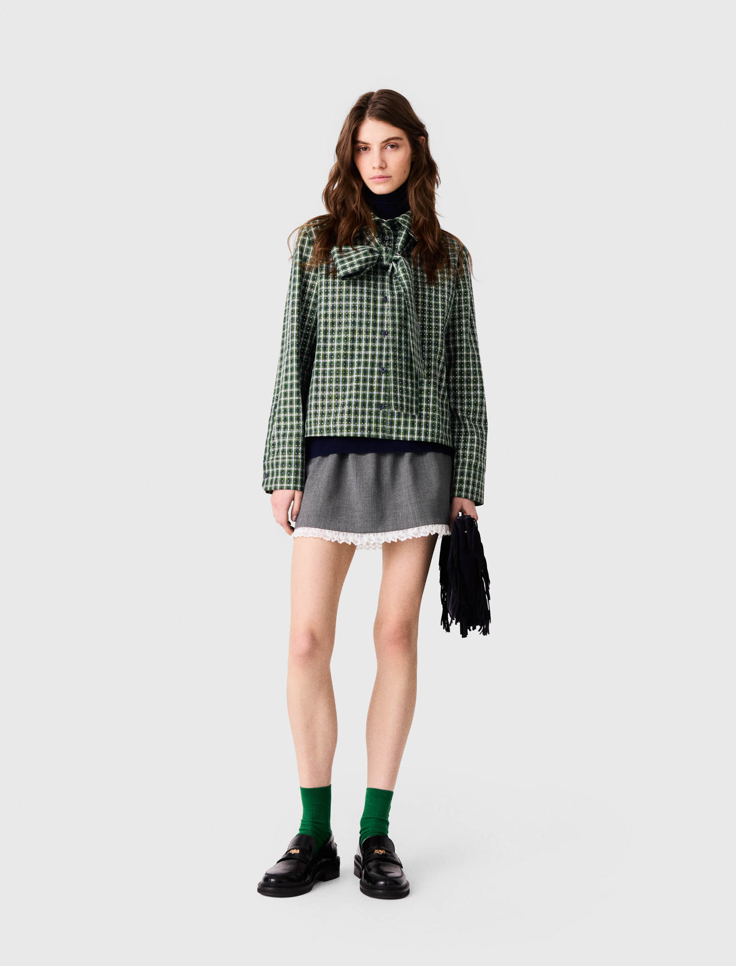 Camicia Con Strass E Cravatta - Verde - Taglia 40 - Maje