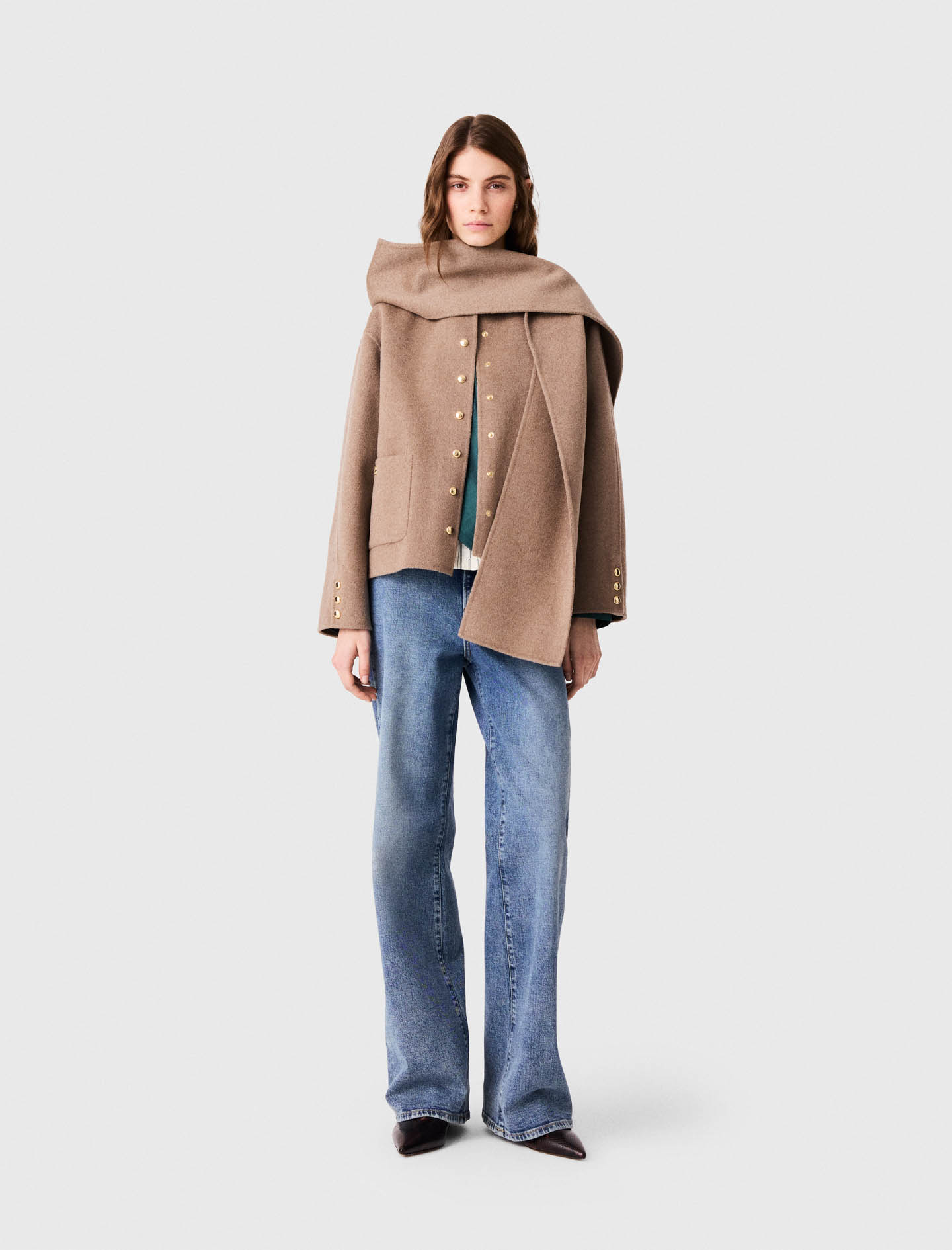 Cappotto Corto Double Face - Beige Stucco - Taglia 46 - Maje